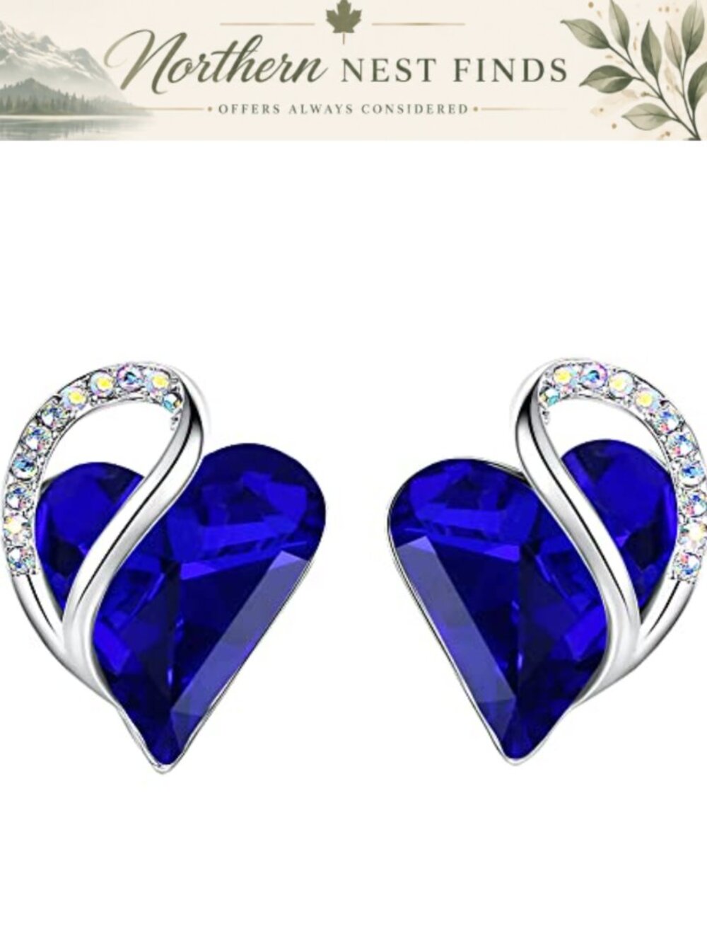 Infinity Love Heart Birthstone Crystal Stud Earrings